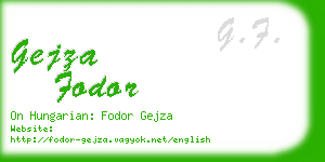 gejza fodor business card